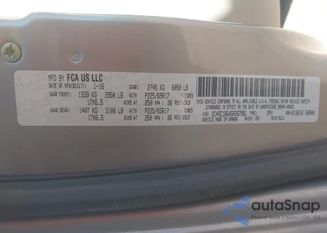 2016 Chrysler Town & Country Touring из США, поврежденный, VIN 2C4RC1BG4GR267981